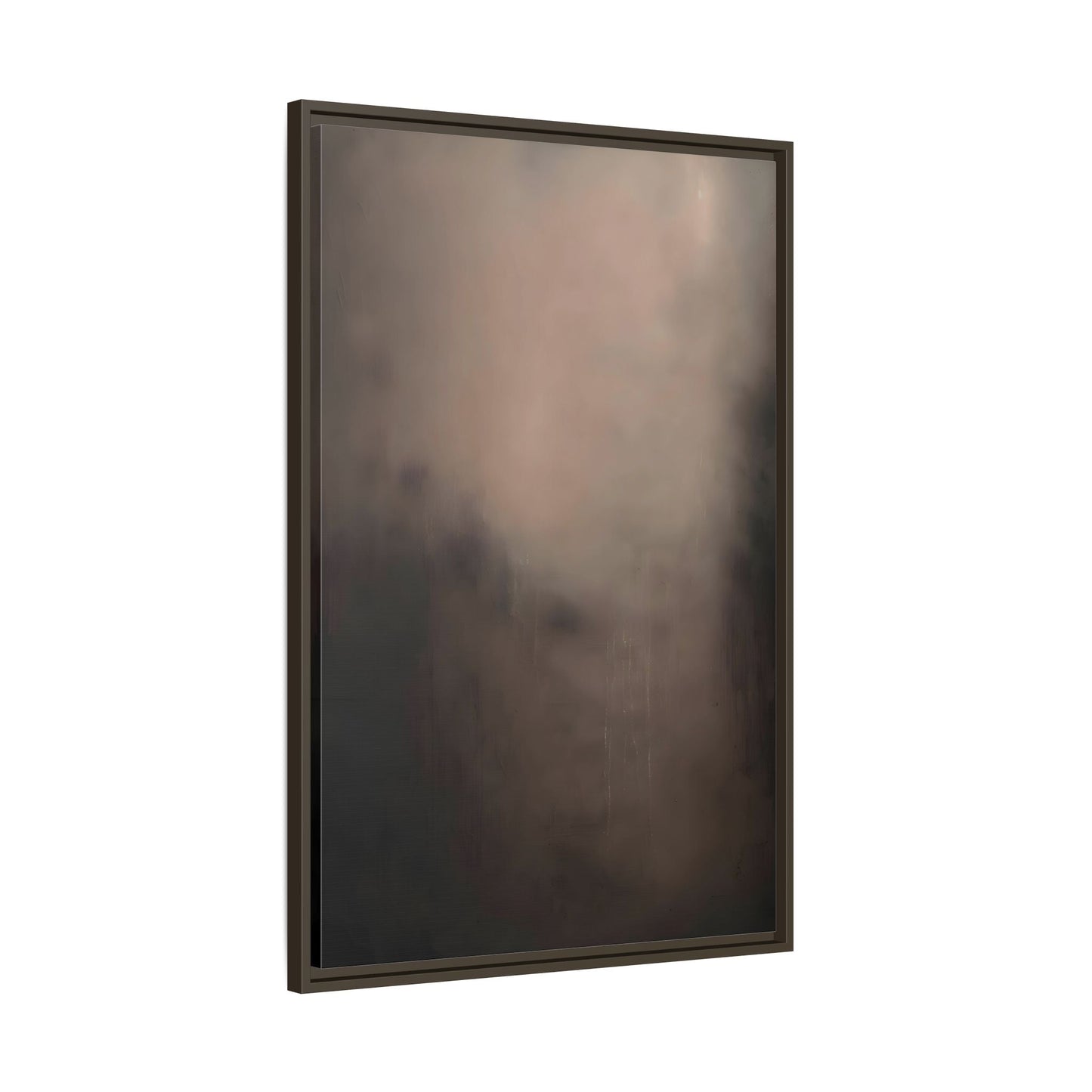 Minimal Abstract Dark Brown Shades Canvas Wall Art Framed Print - YesArtYes