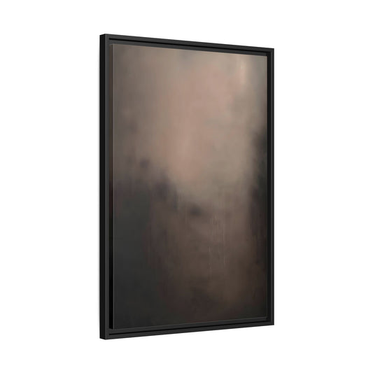 Minimal Abstract Dark Brown Shades Canvas Wall Art Framed Print - YesArtYes