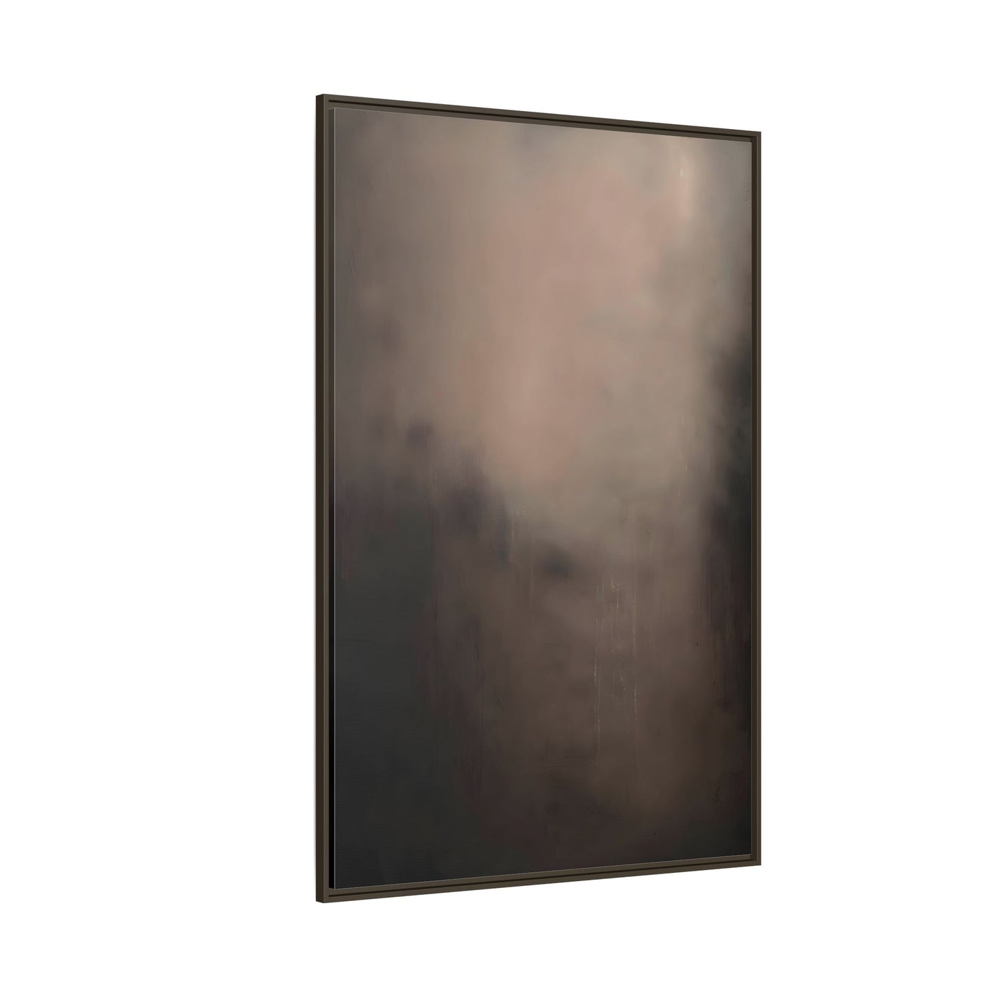 Minimal Abstract Dark Brown Shades Canvas Wall Art Framed Print - YesArtYes