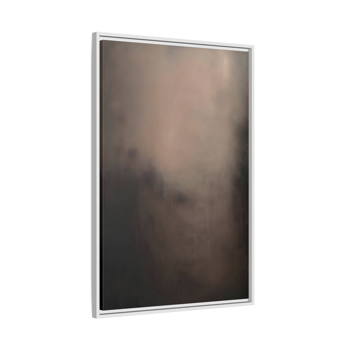 Minimal Abstract Dark Brown Shades Canvas Wall Art Framed Print - YesArtYes