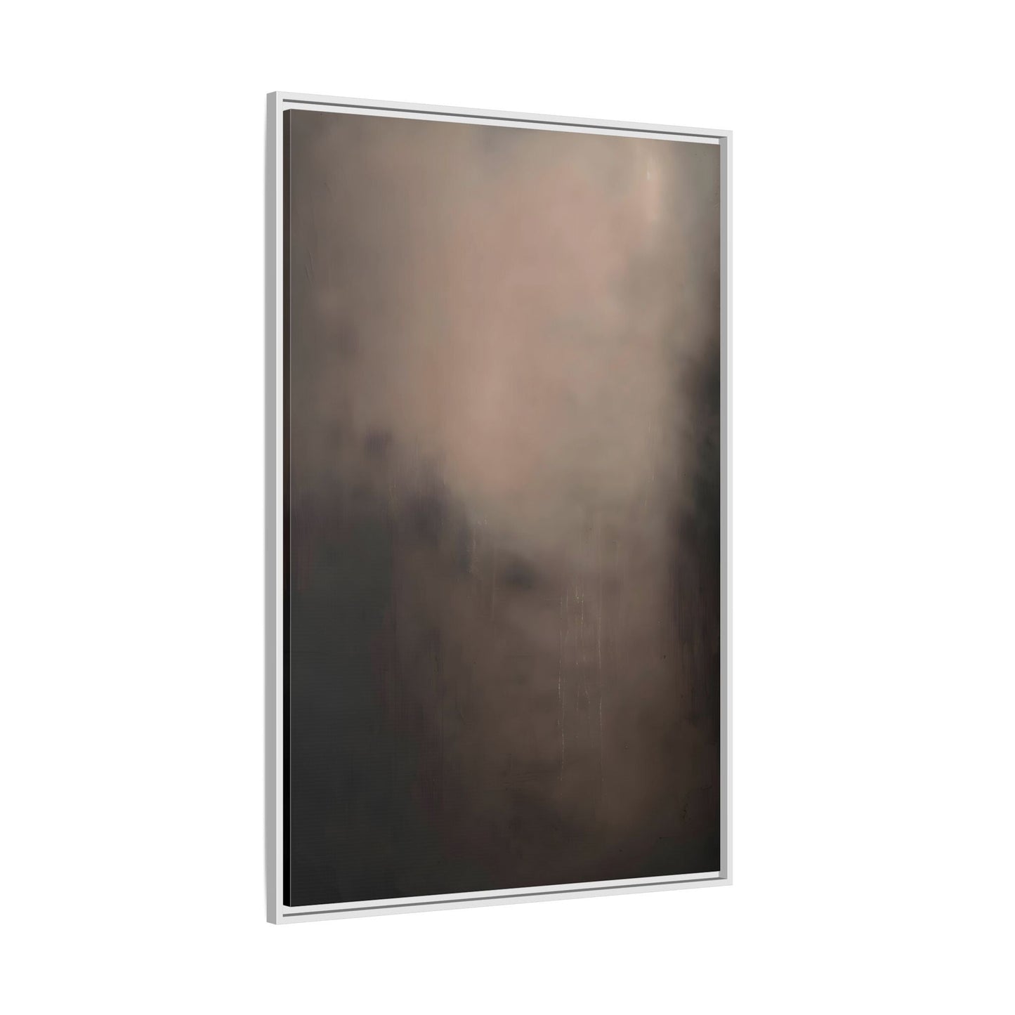 Minimal Abstract Dark Brown Shades Canvas Wall Art Framed Print - YesArtYes