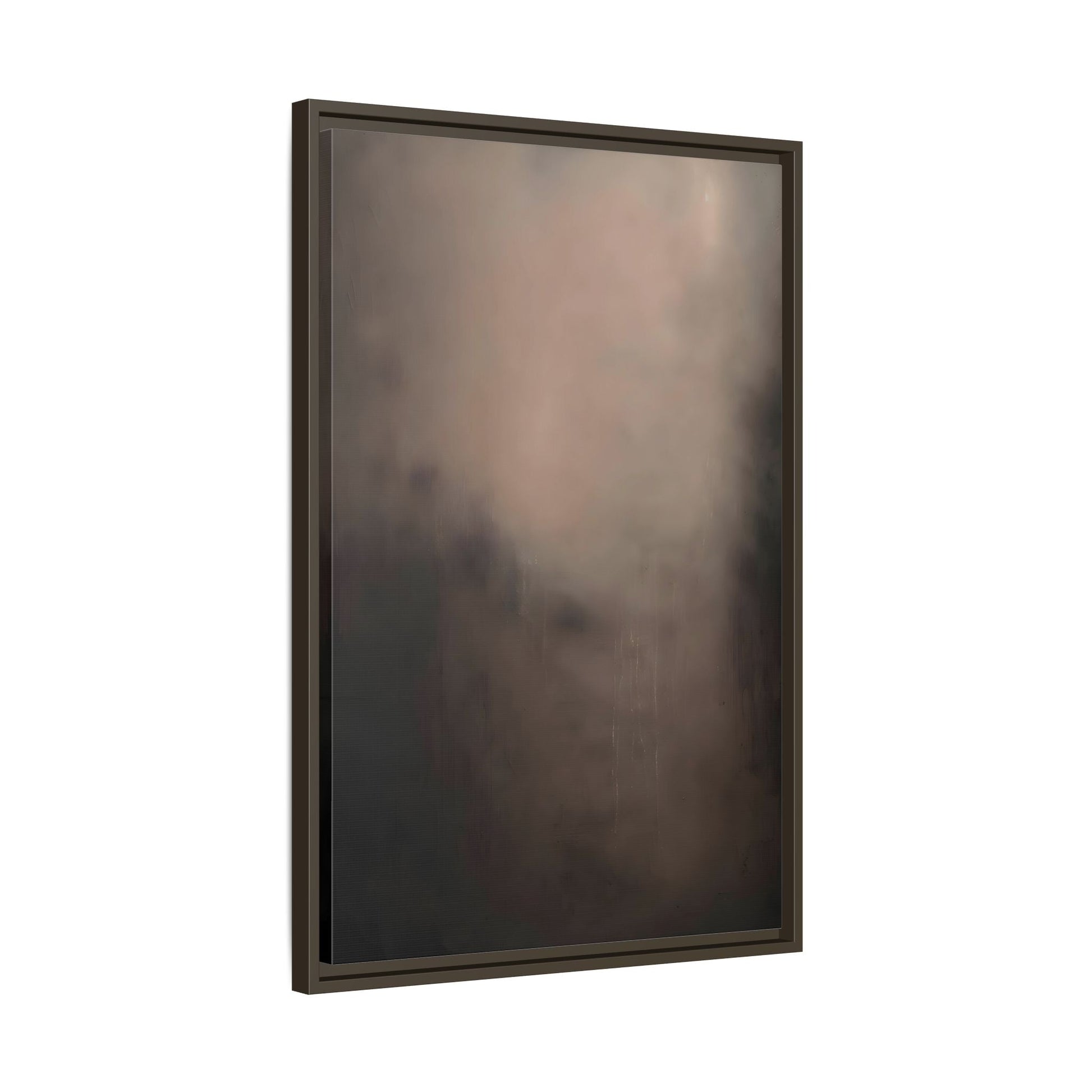 Minimal Abstract Dark Brown Shades Canvas Wall Art Framed Print - YesArtYes