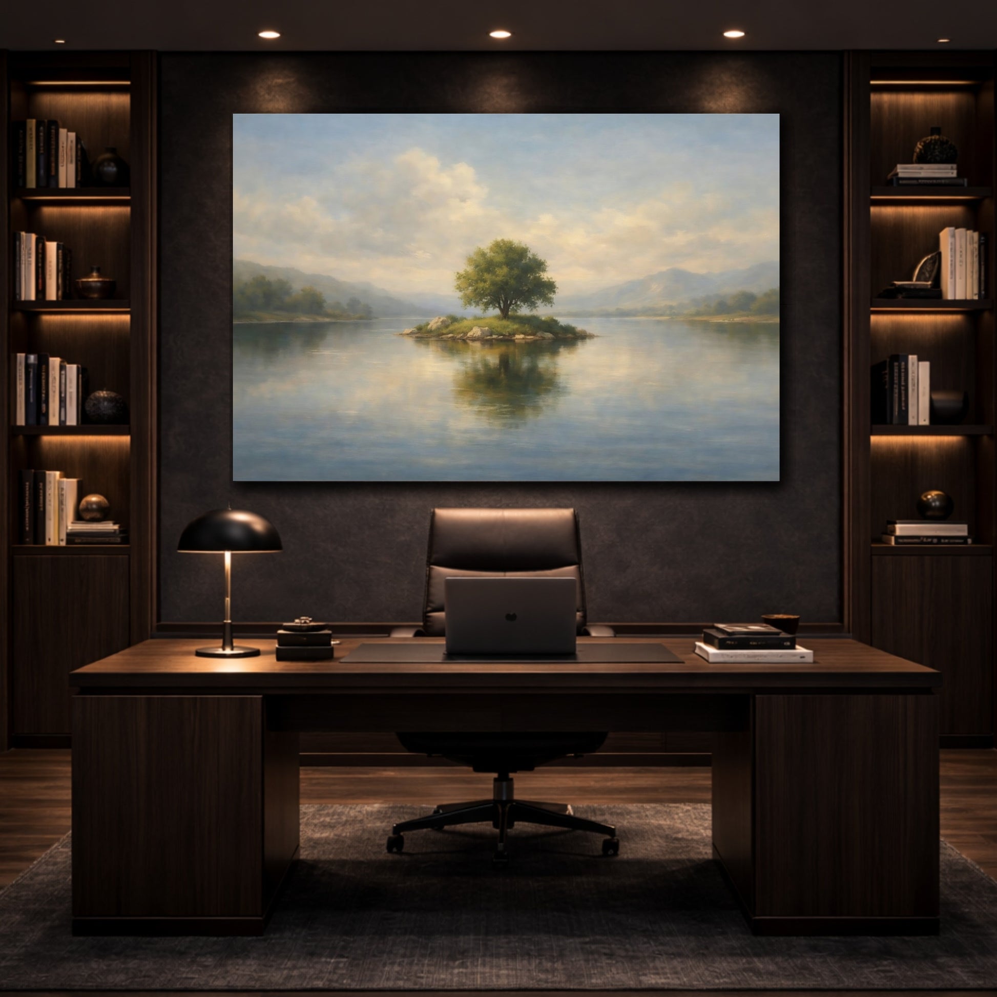 Mockup 4. Minimal Tiny Object In Large Space Scene shown as stretched canvas wall art
