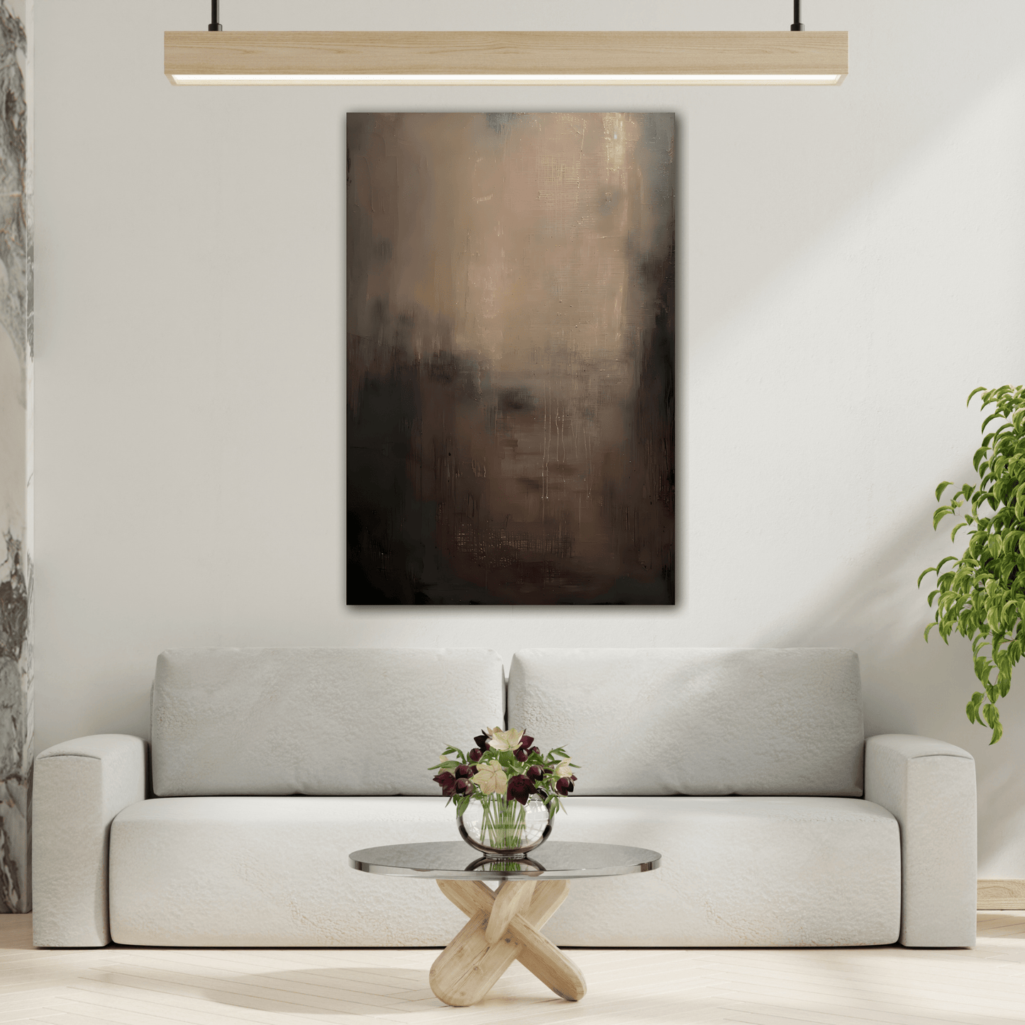Minimalist Abstract Dark Shades Black Canvas Wall Art Print - YesArtYes
