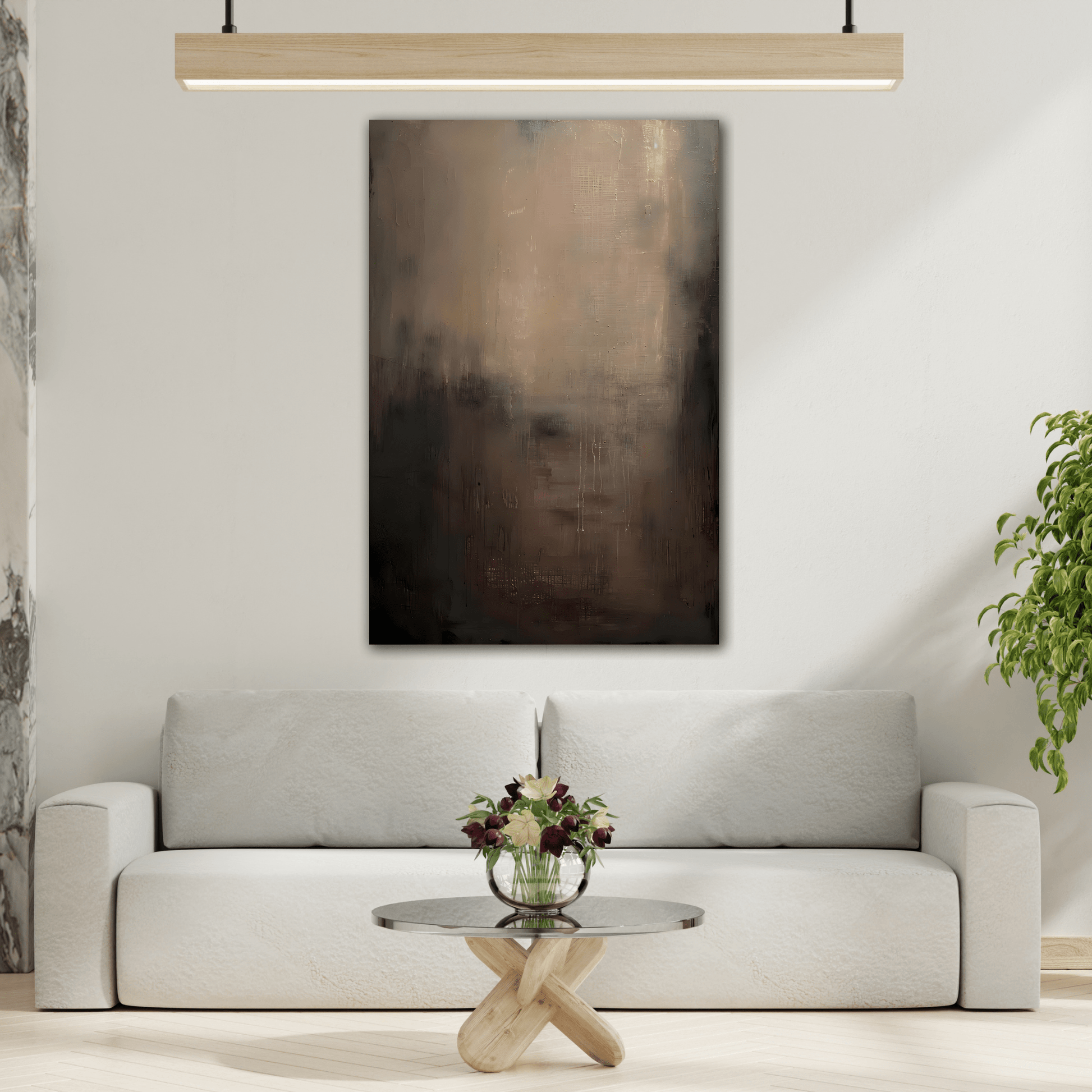 Minimalist Abstract Dark Shades Black Canvas Wall Art Print - YesArtYes