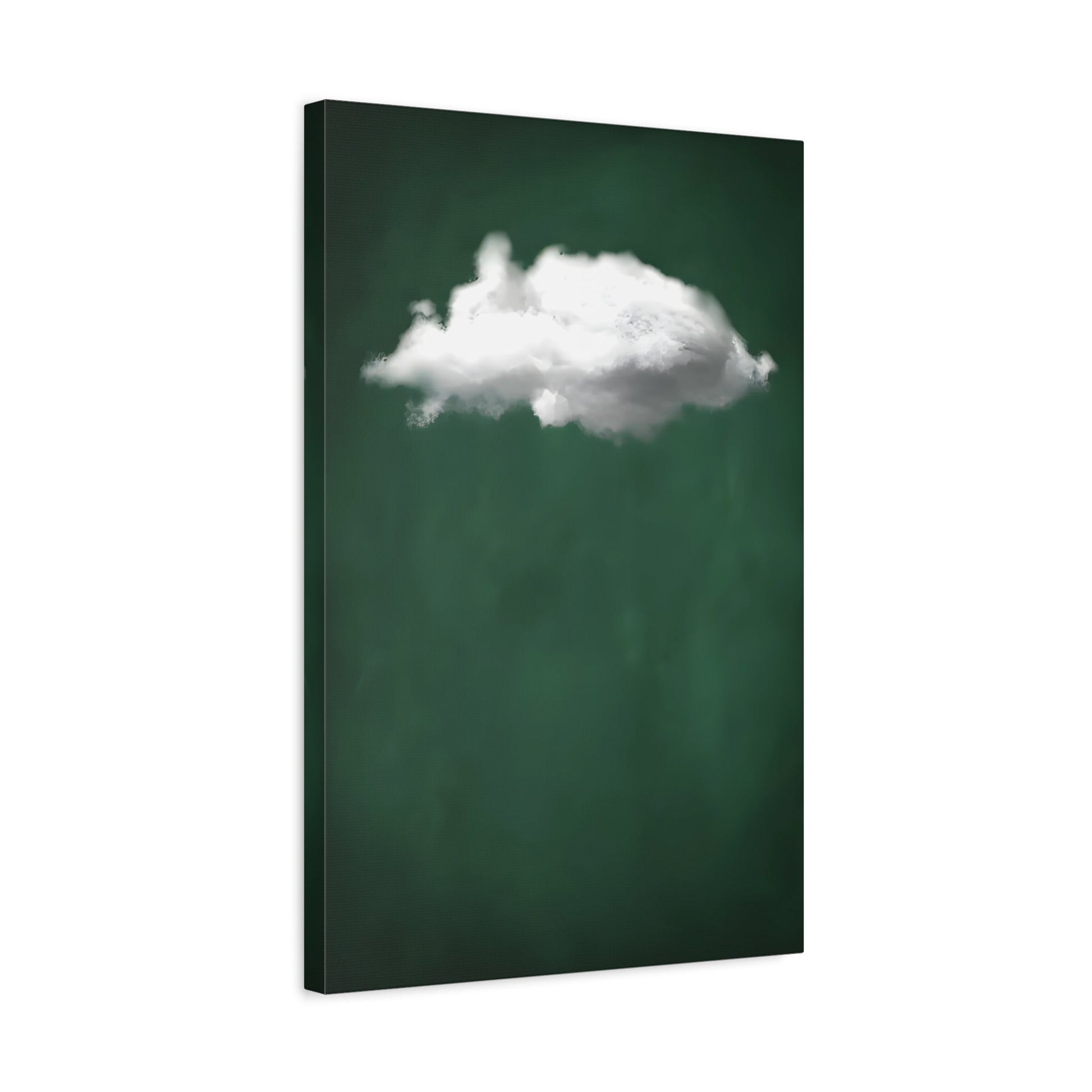 Minimalist Green Cloud Wall Art Canvas Print - Abstract Home Decor - YesArtYes