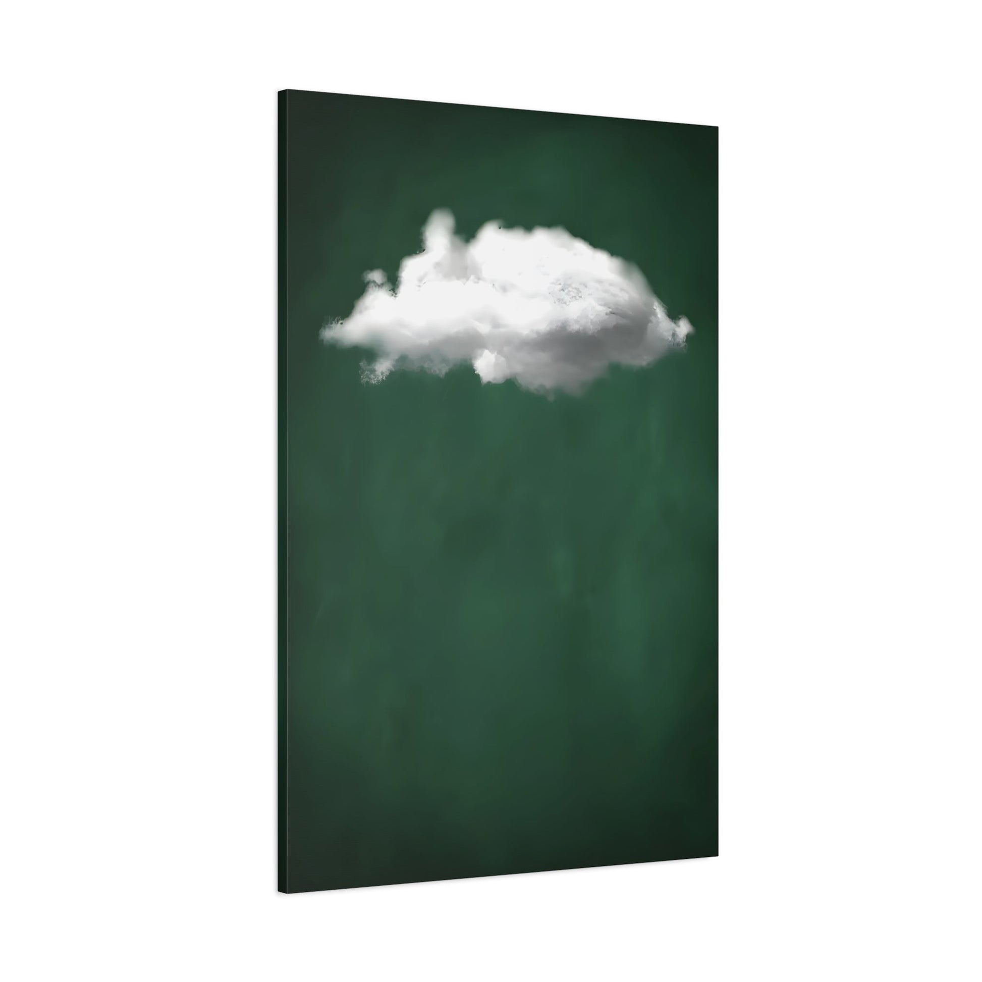 Minimalist Green with Cloud Wall Art Canvas Print - Abstract Home Decor Artwork