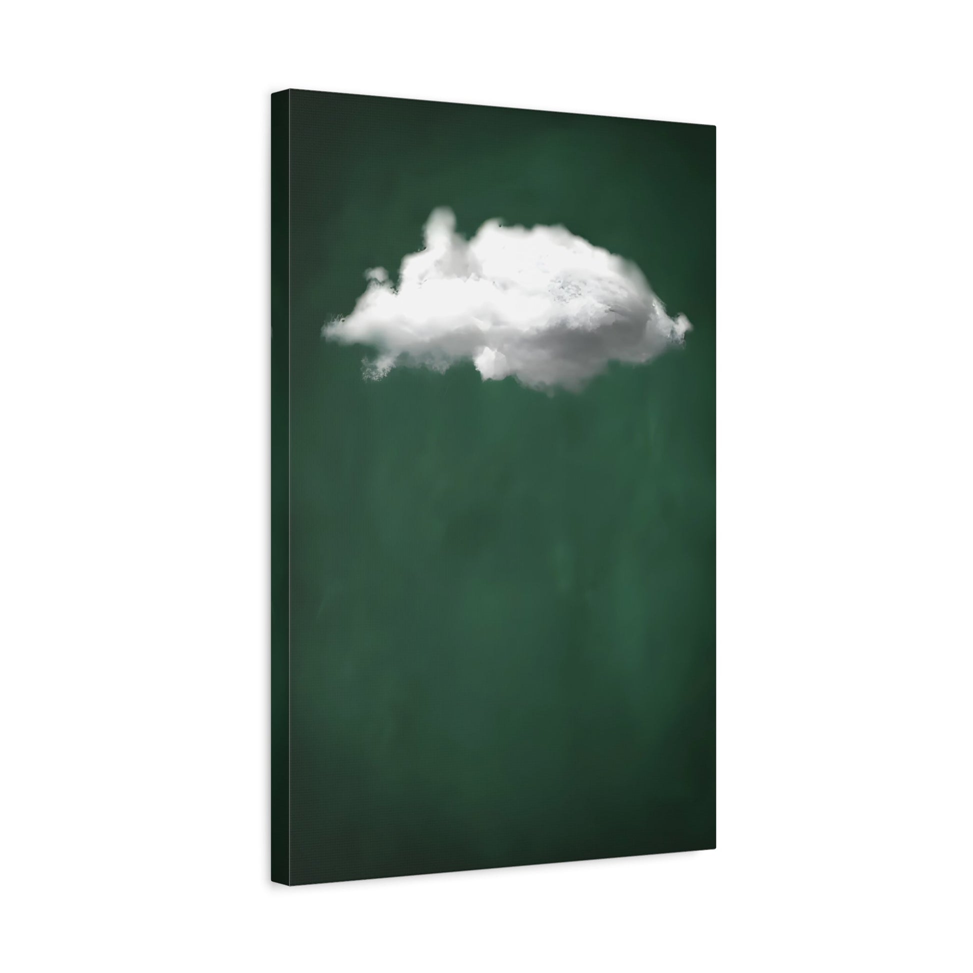 Minimalist Green with Cloud Wall Art Canvas Print - Abstract Home Decor Artwork