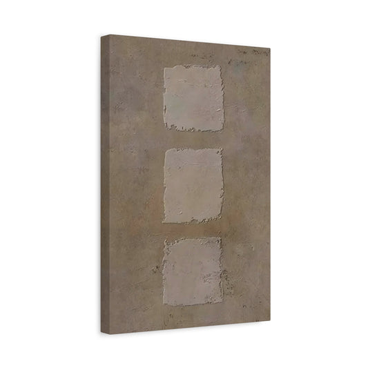 Minimalist Japanese Wabi - Sabi Canvas Wall Art - Brown Abstract Bohemian Print - YesArtYes