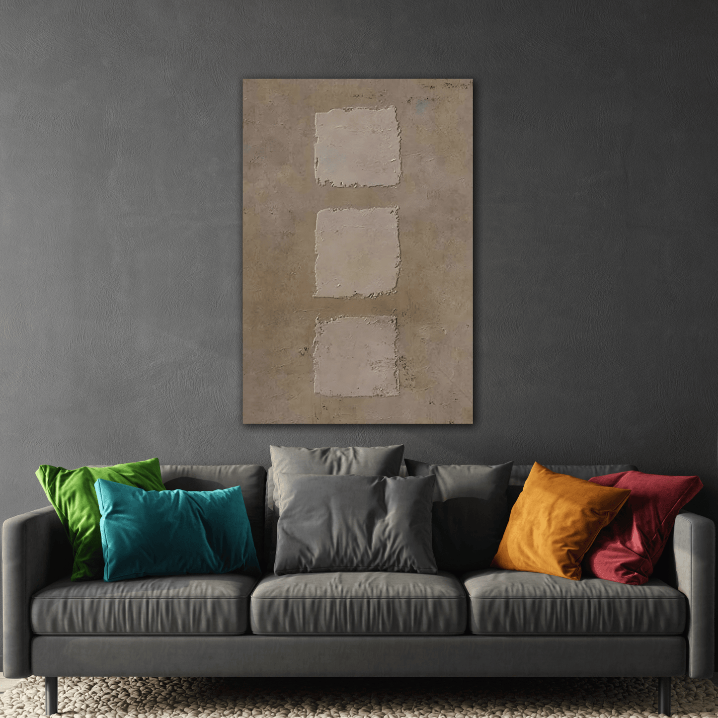 Minimalist Japanese Wabi - Sabi Canvas Wall Art - Brown Abstract Bohemian Print - YesArtYes