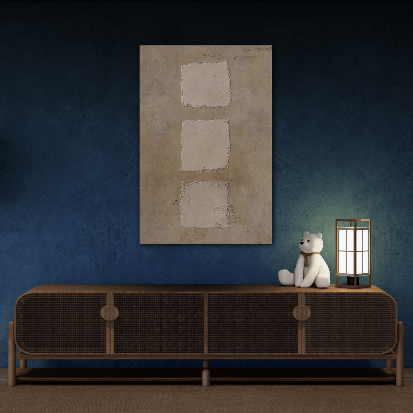 Minimalist Japanese Wabi - Sabi Canvas Wall Art - Brown Abstract Bohemian Print - YesArtYes