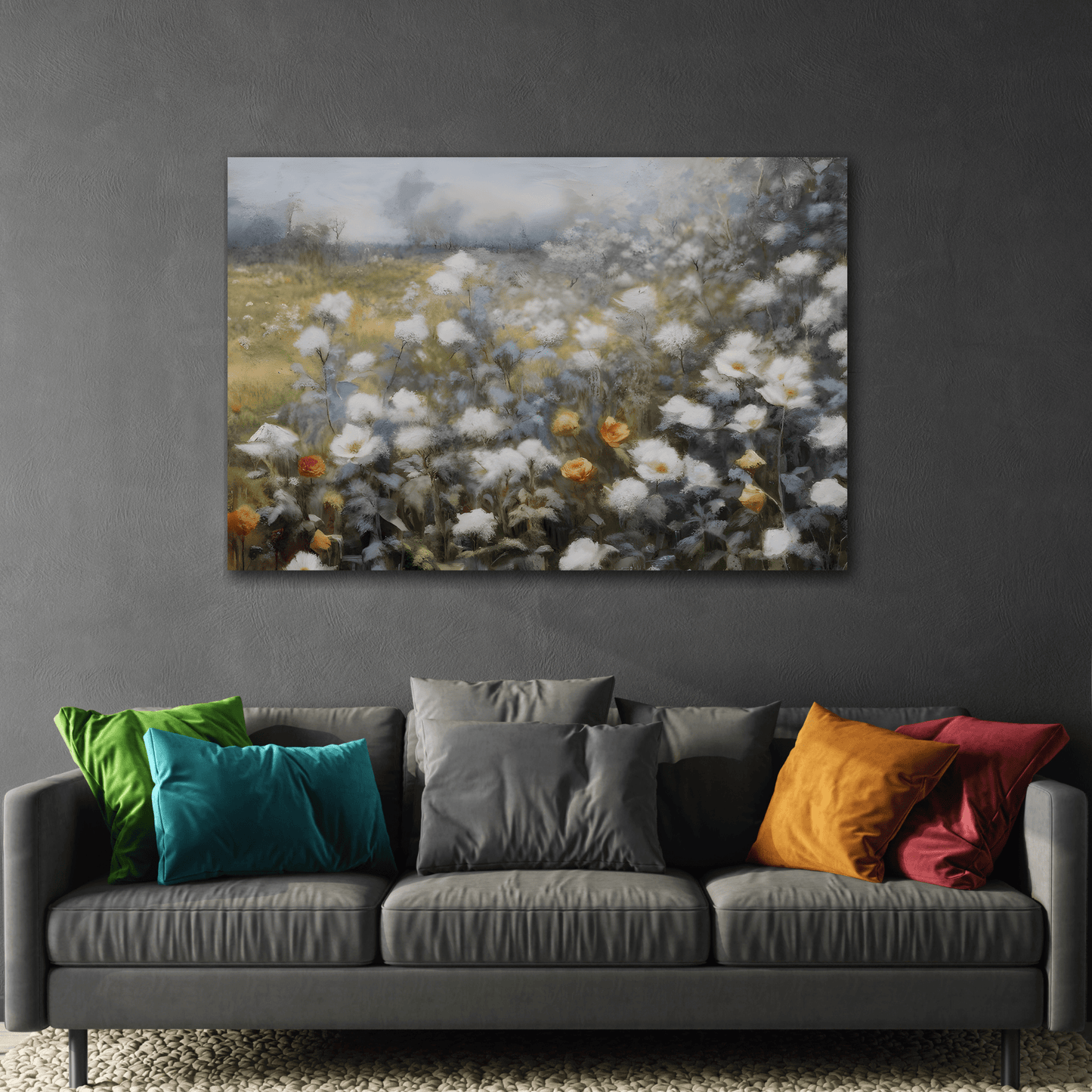 Minimalist Nature Canvas Wildflower Gallery Wall Art Print - YesArtYes