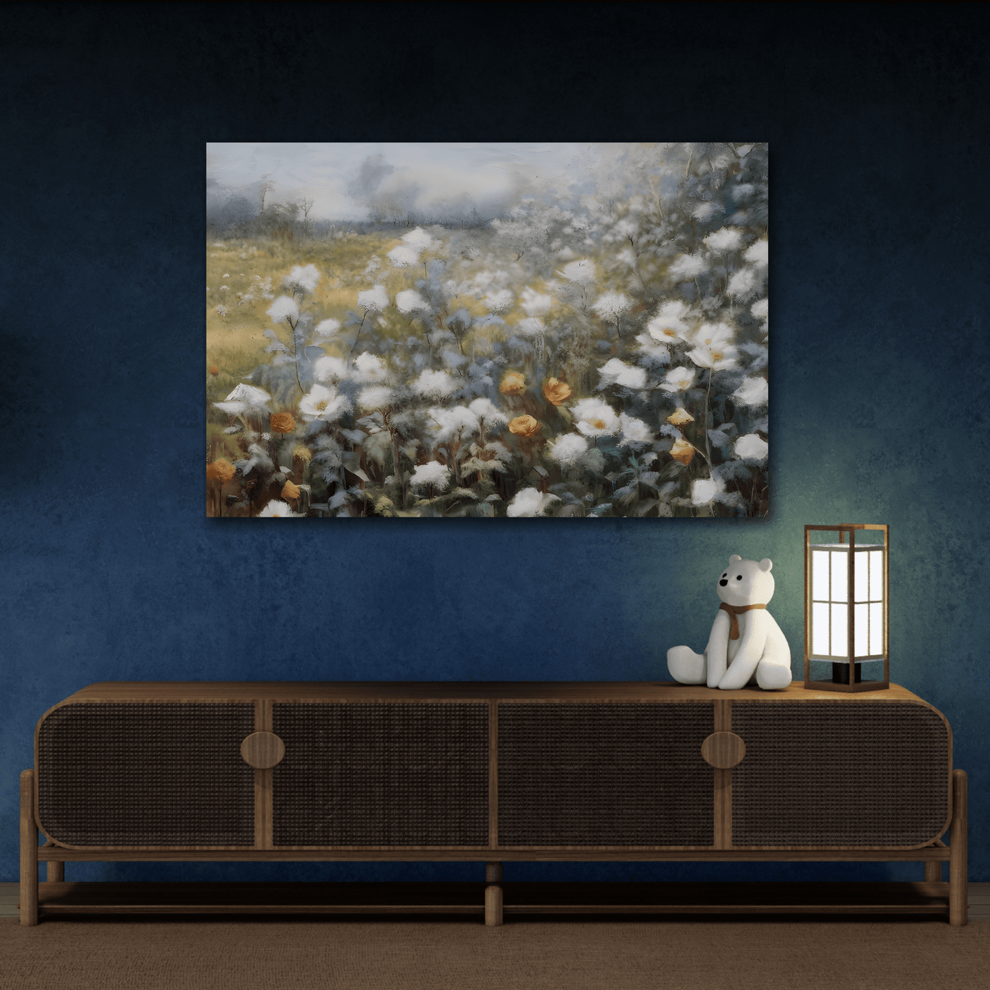 Minimalist Nature Canvas Wildflower Gallery Wall Art Print - YesArtYes