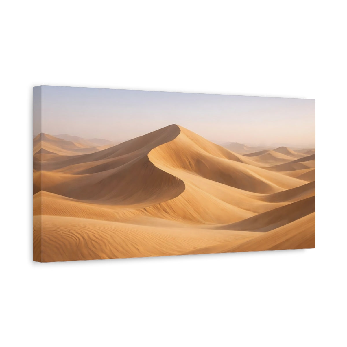 Side Mockup 3. Nature Sand Dunes Golden Desert shown as stretched canvas wall art