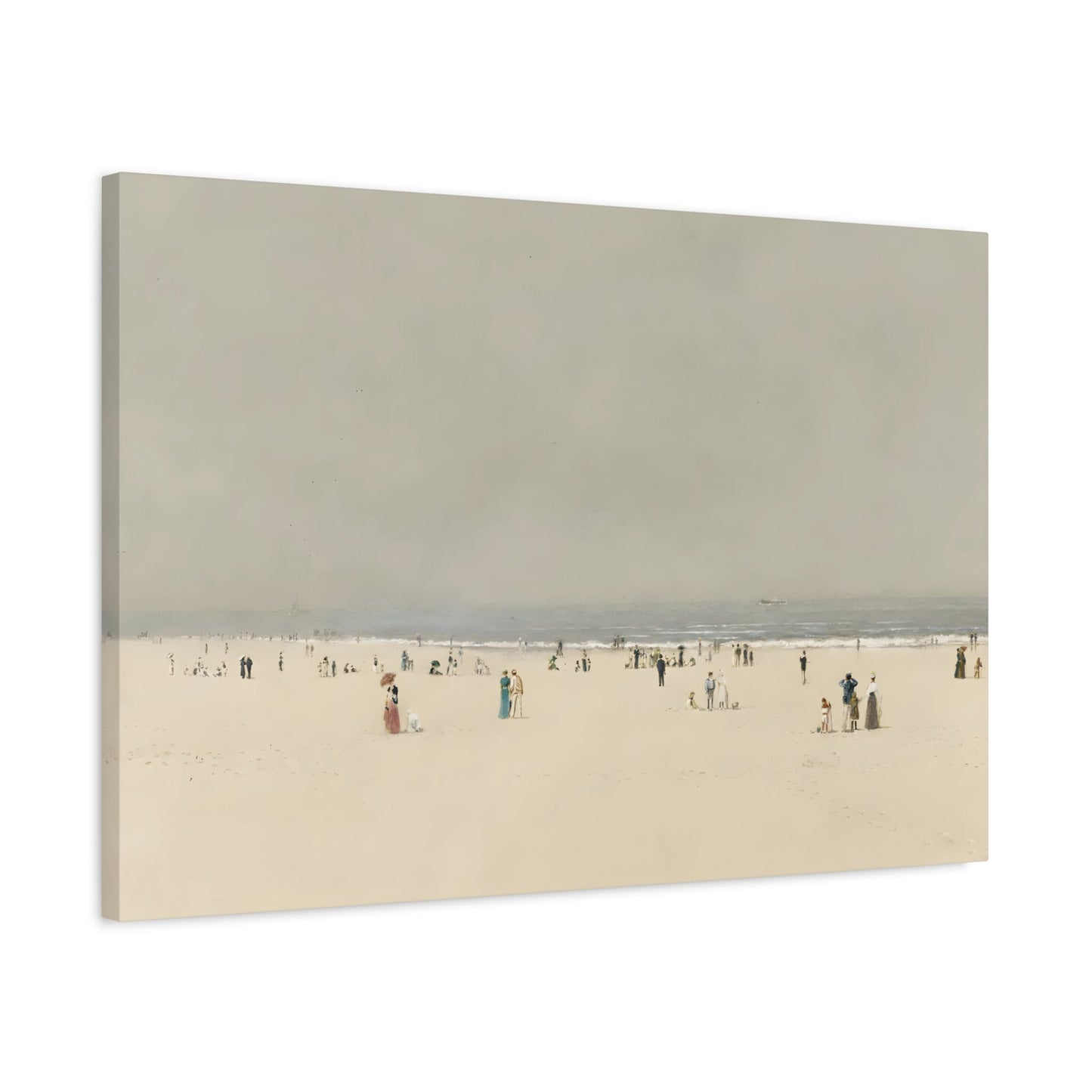 Minimalist Sand Sea Sky Canvas Wall Art Print, Summer Vintage Beach - YesArtYes