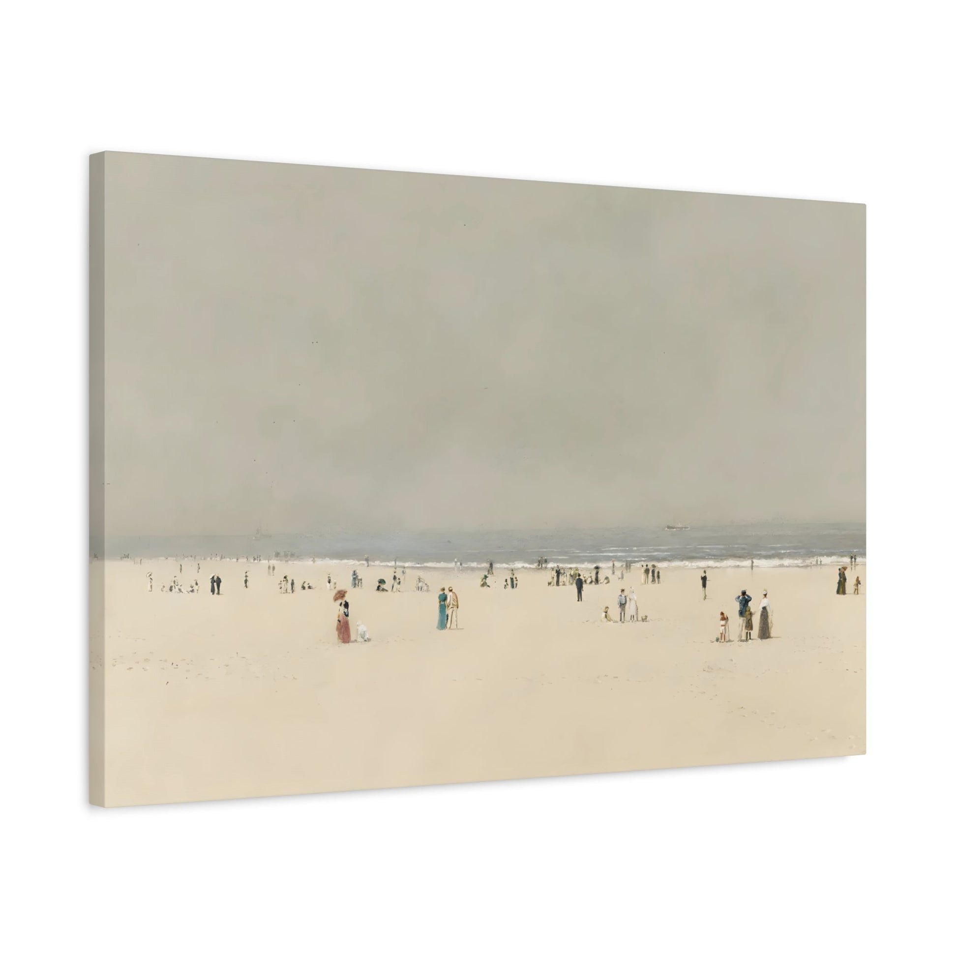 Minimalist Sand Sea Sky Canvas Wall Art Print, Summer Vintage Beach - YesArtYes