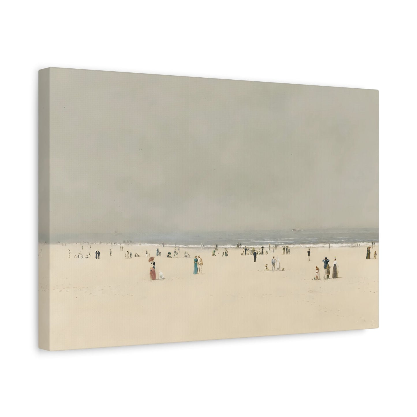 Minimalist Sand Sea Sky Canvas Wall Art Print, Summer Vintage Beach - YesArtYes