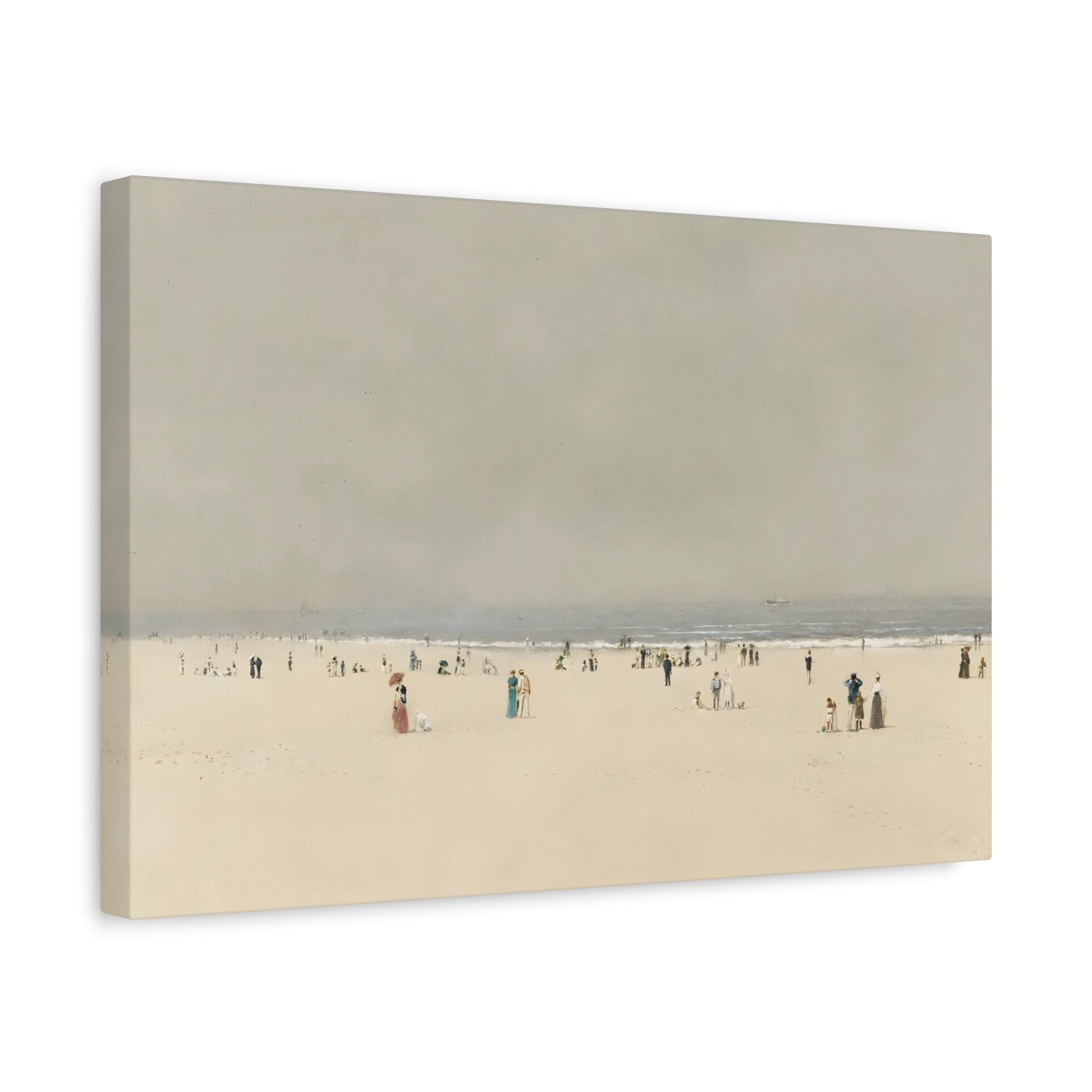 Minimalist Sand Sea Sky Canvas Wall Art Print, Summer Vintage Beach - YesArtYes