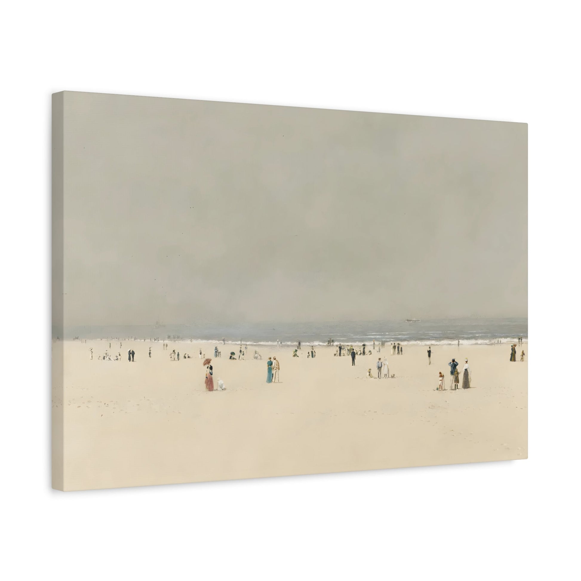 Minimalist Sand Sea Sky Canvas Wall Art Print, Summer Vintage Beach - YesArtYes