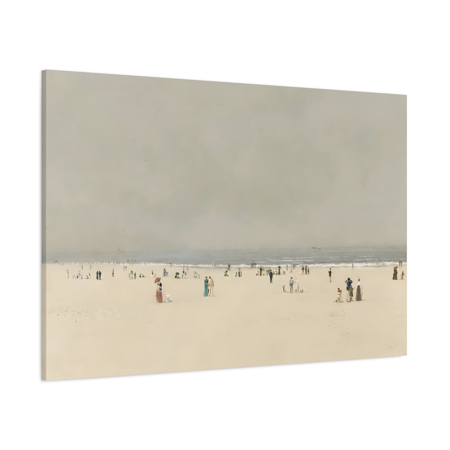 Minimalist Sand Sea Sky Canvas Wall Art Print, Summer Vintage Beach - YesArtYes