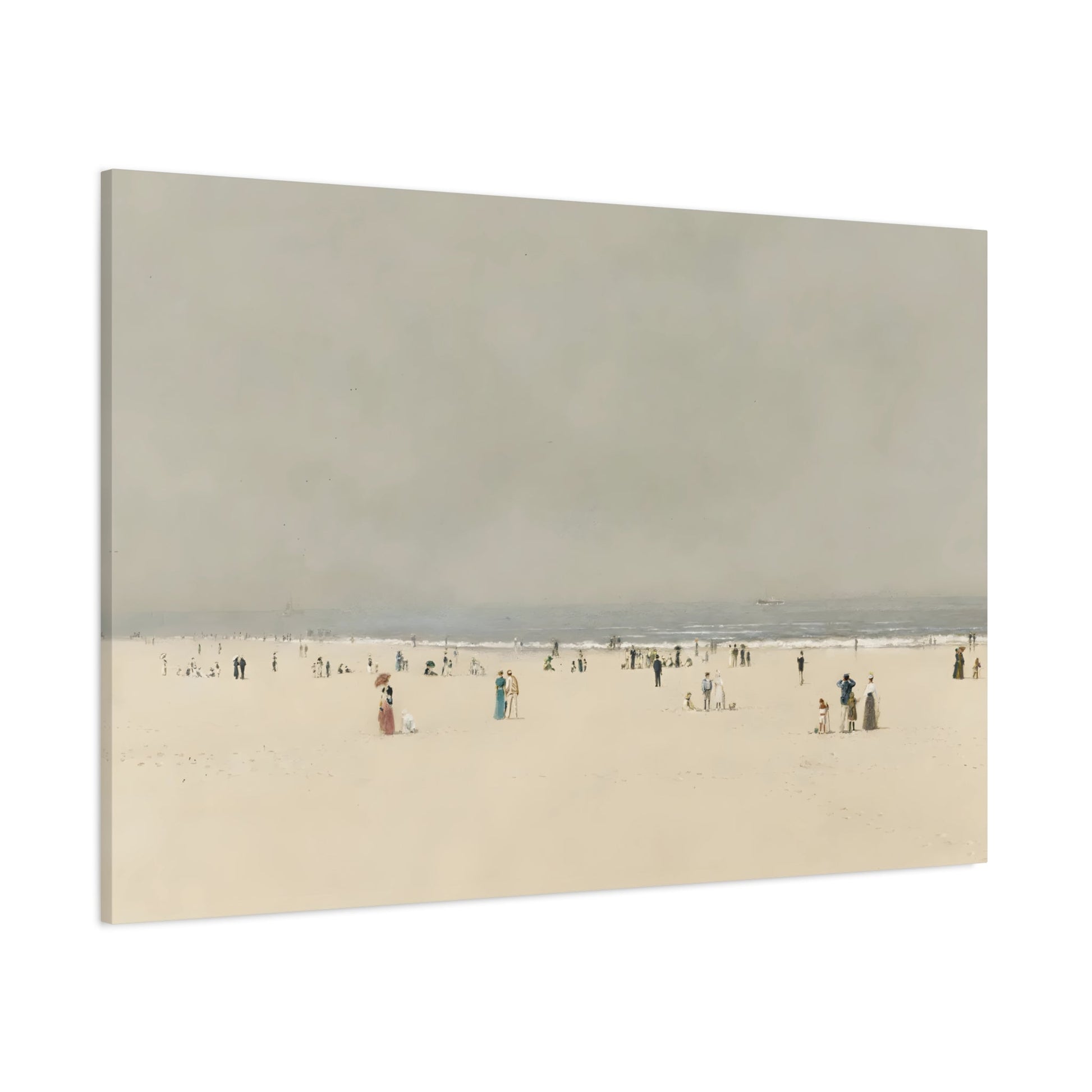 Minimalist Sand Sea Sky Canvas Wall Art Print, Summer Vintage Beach - YesArtYes