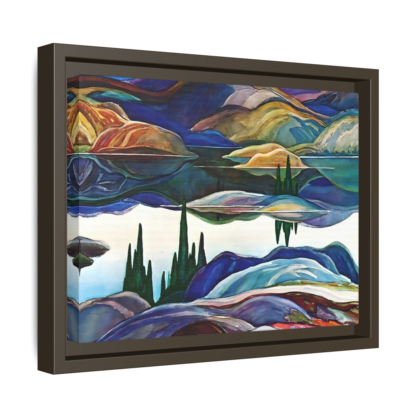 Mirror Lake Ontario Canvas Wall Art Print - Franklin Carmichael Colorful Canada Landscape - YesArtYes