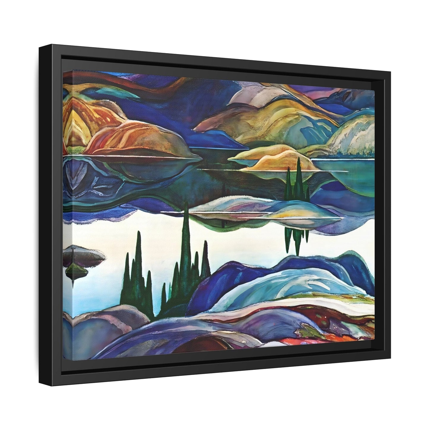 Mirror Lake Ontario Canvas Wall Art Print - Franklin Carmichael Colorful Canada Landscape - YesArtYes