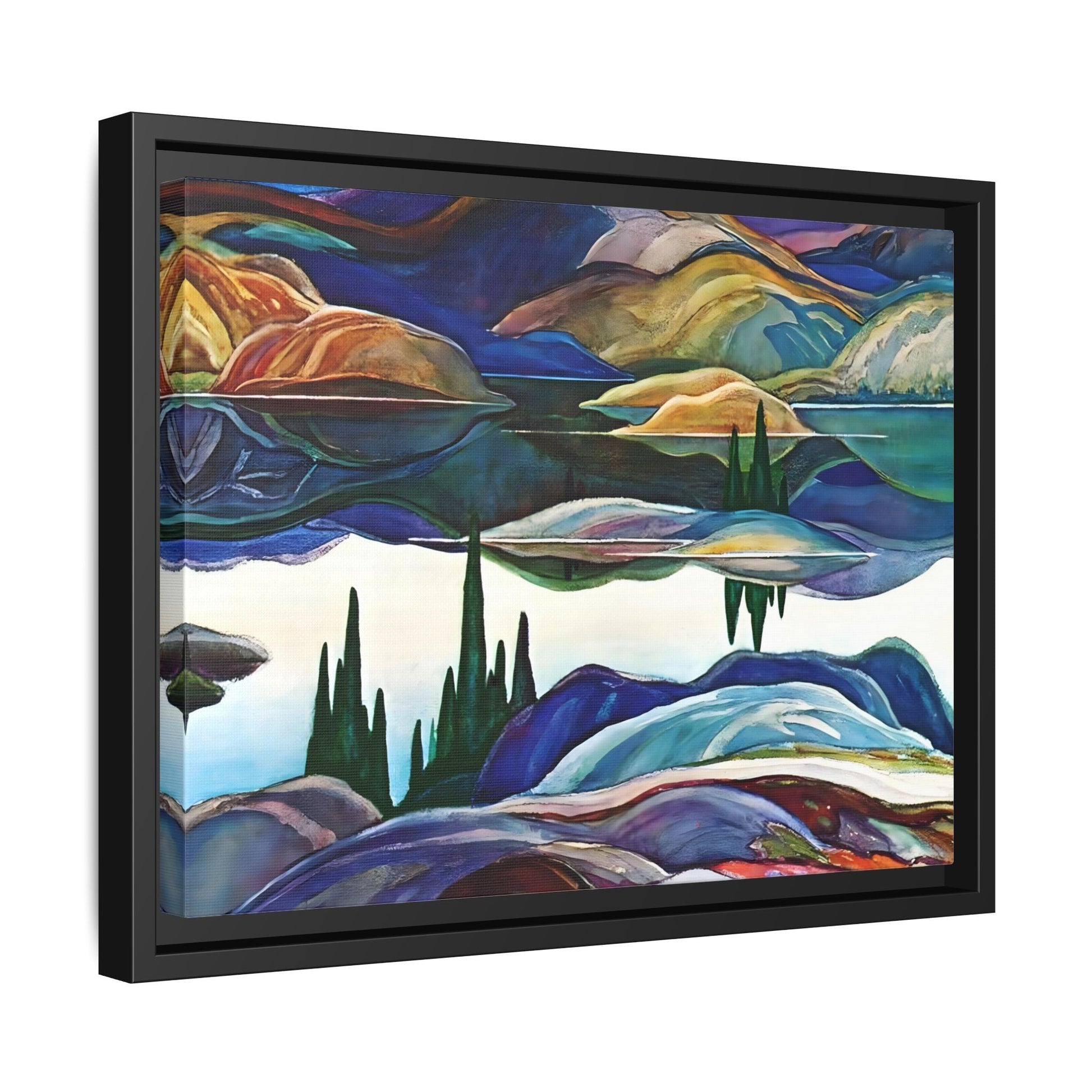 Mirror Lake Ontario Canvas Wall Art Print - Franklin Carmichael Colorful Canada Landscape - YesArtYes