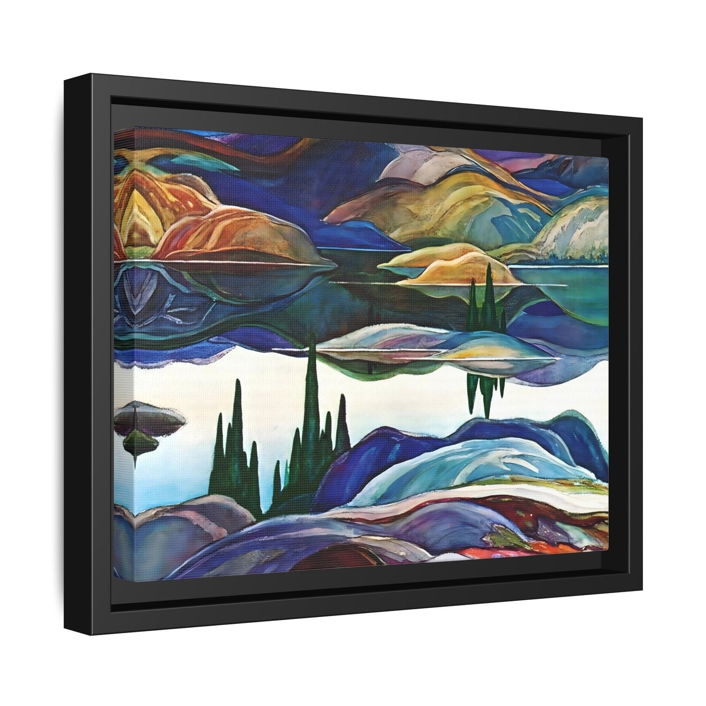 Mirror Lake Ontario Canvas Wall Art Print - Franklin Carmichael Colorful Canada Landscape - YesArtYes