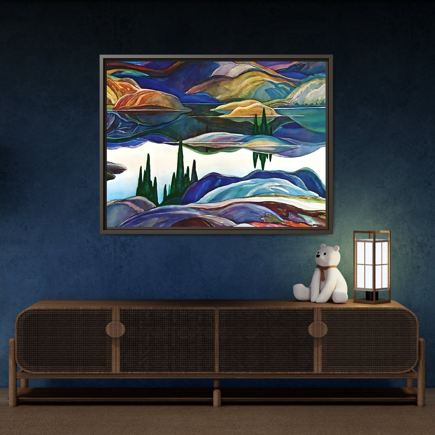 Mirror Lake Ontario Canvas Wall Art Print - Franklin Carmichael Colorful Canada Landscape - YesArtYes