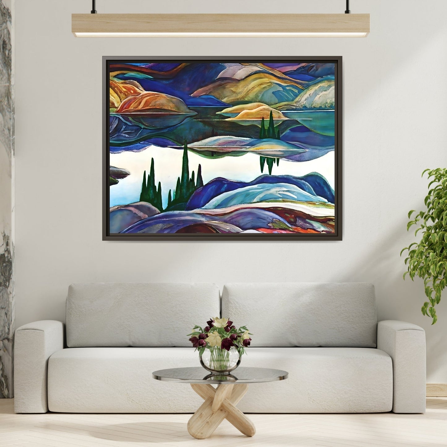 Mirror Lake Ontario Canvas Wall Art Print - Franklin Carmichael Colorful Canada Landscape - YesArtYes