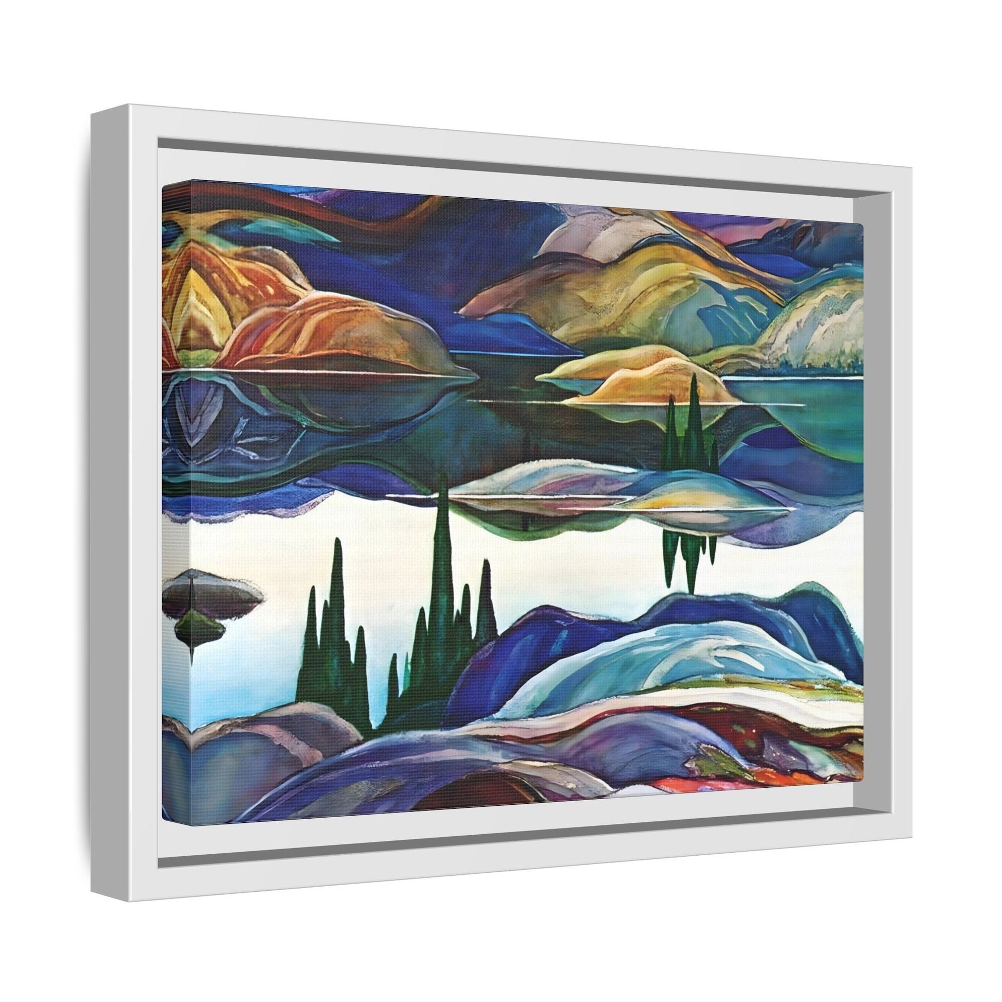 Mirror Lake Ontario Canvas Wall Art Print - Franklin Carmichael Colorful Canada Landscape - YesArtYes