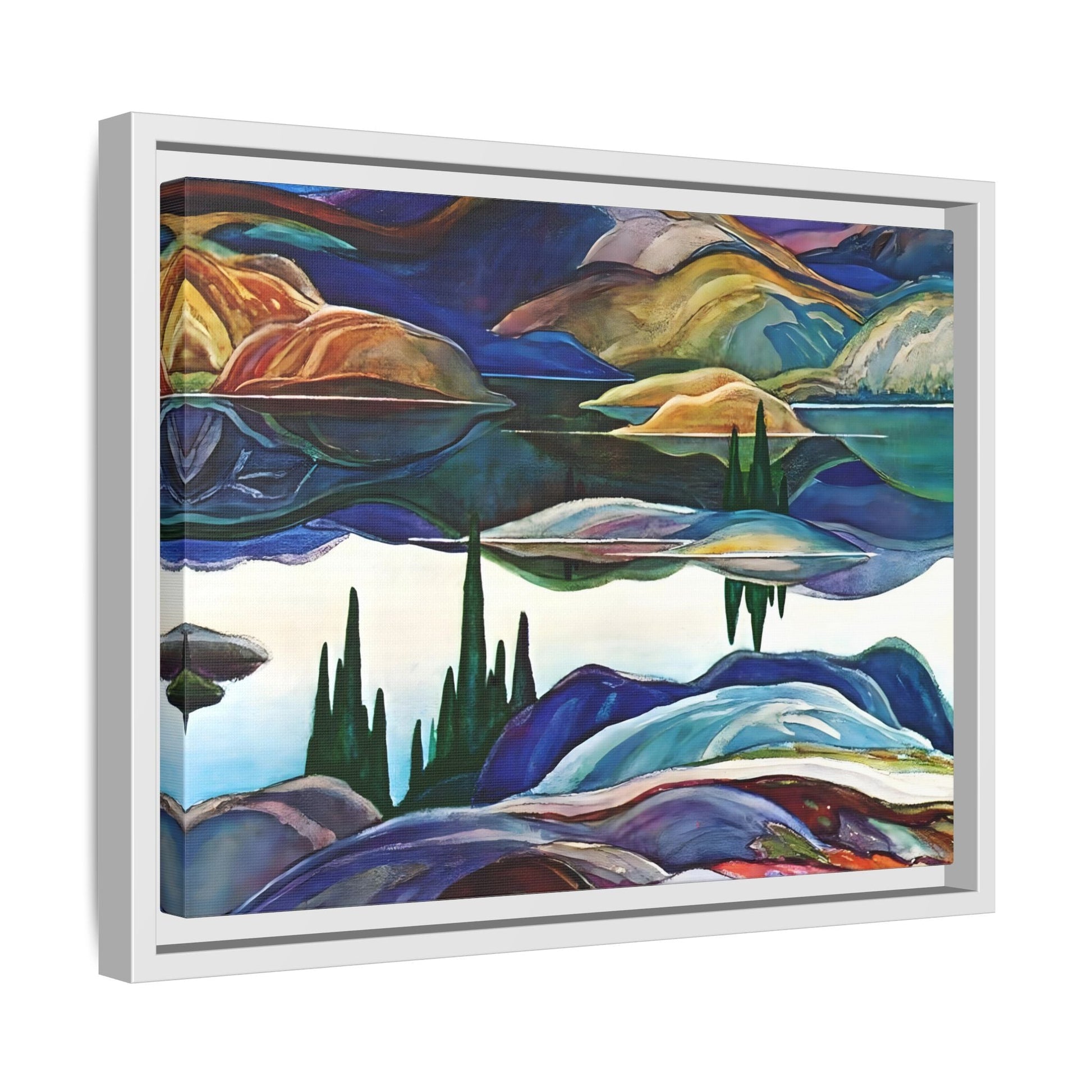 Mirror Lake Ontario Canvas Wall Art Print - Franklin Carmichael Colorful Canada Landscape - YesArtYes