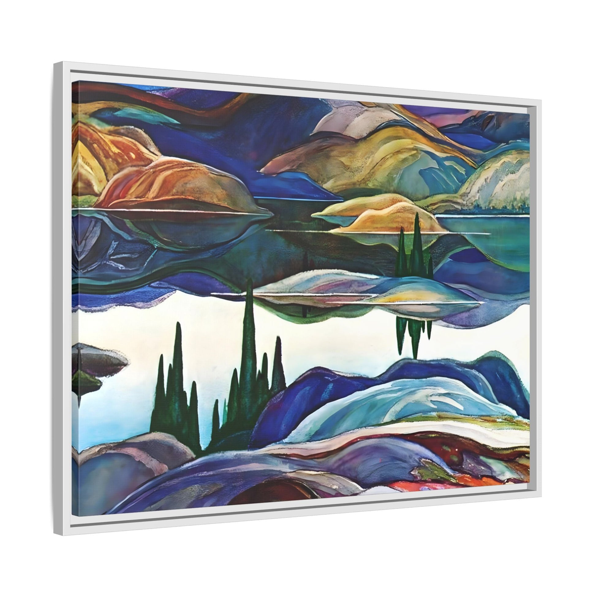 Mirror Lake Ontario Canvas Wall Art Print - Franklin Carmichael Colorful Canada Landscape - YesArtYes