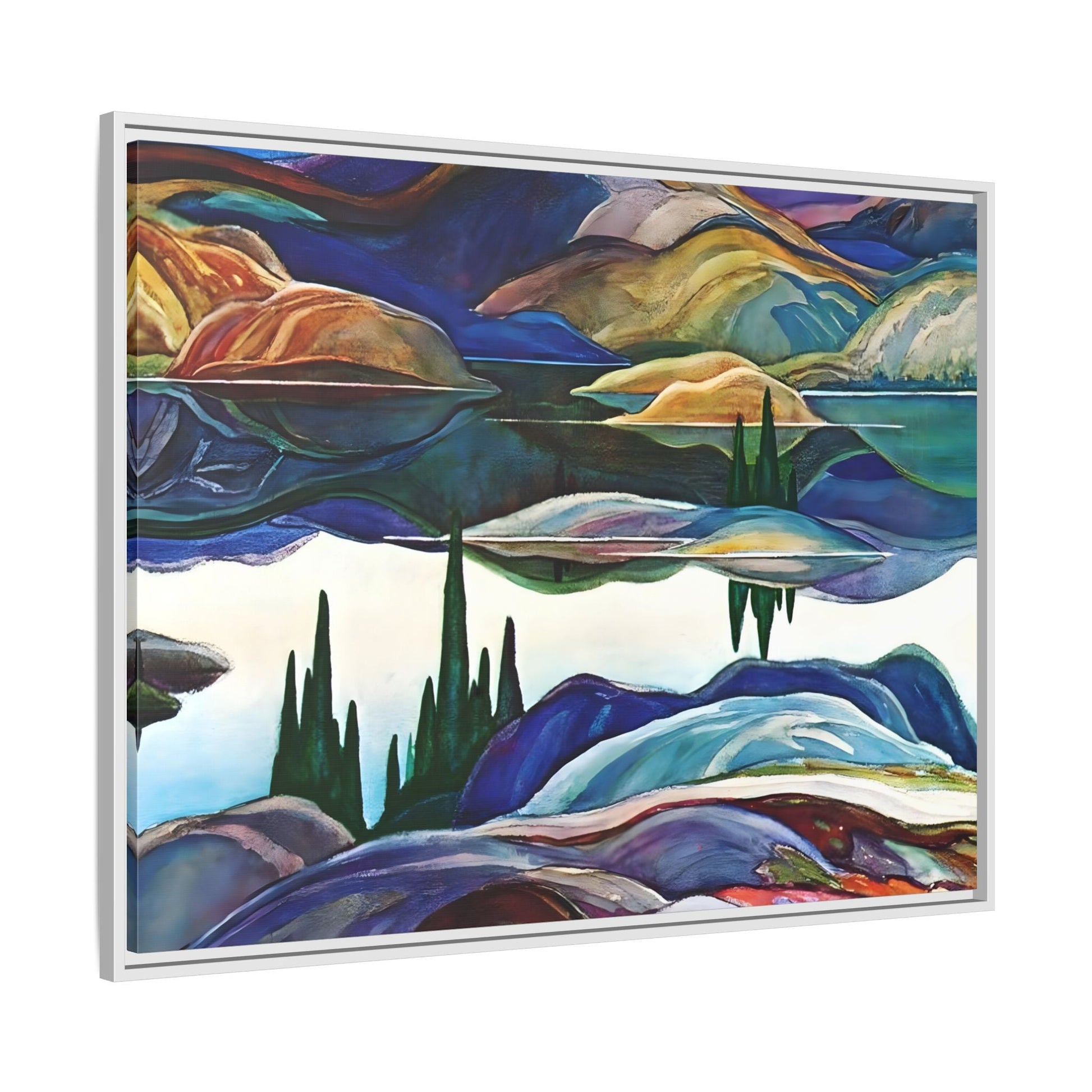 Mirror Lake Ontario Canvas Wall Art Print - Franklin Carmichael Colorful Canada Landscape - YesArtYes