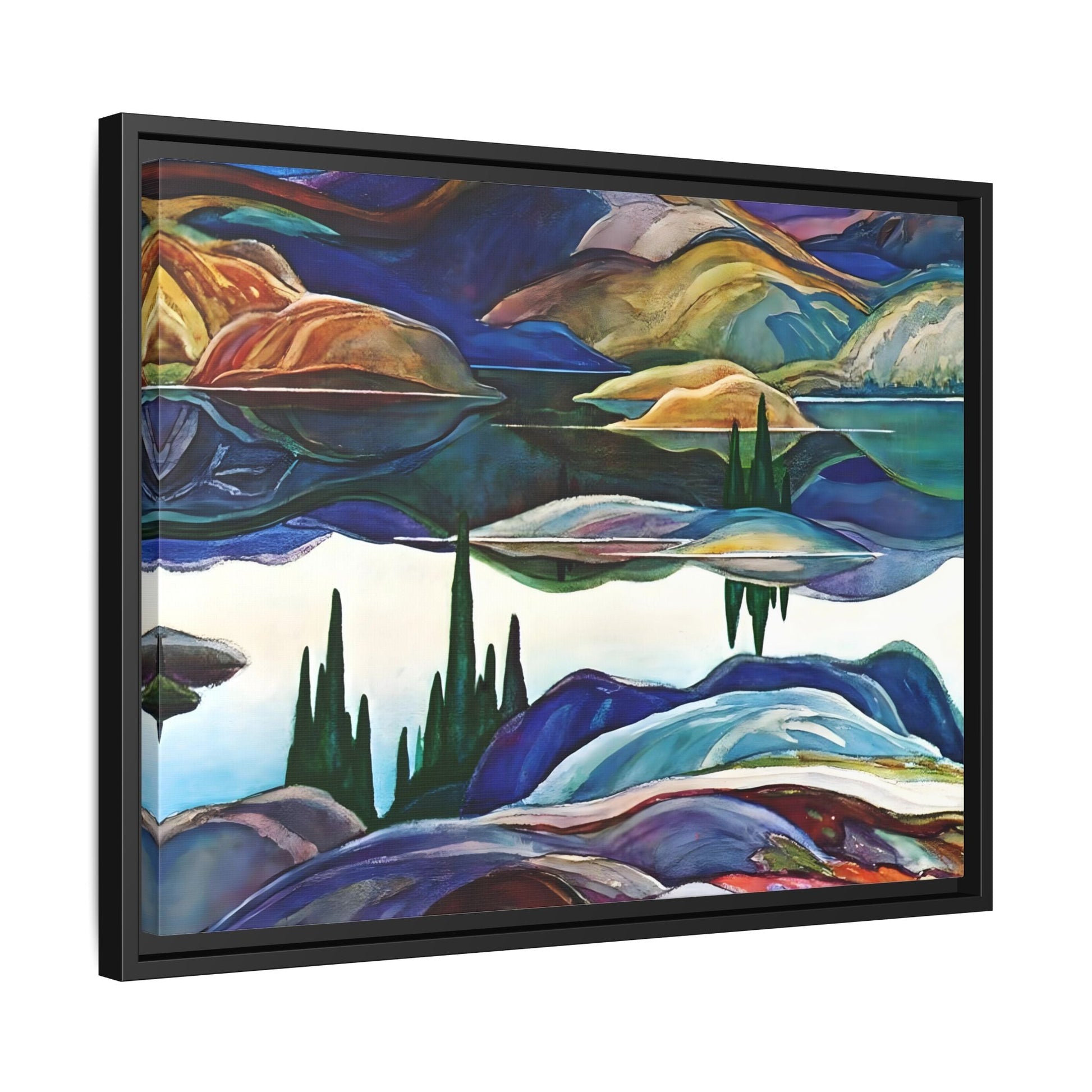 Mirror Lake Ontario Canvas Wall Art Print - Franklin Carmichael Colorful Canada Landscape - YesArtYes