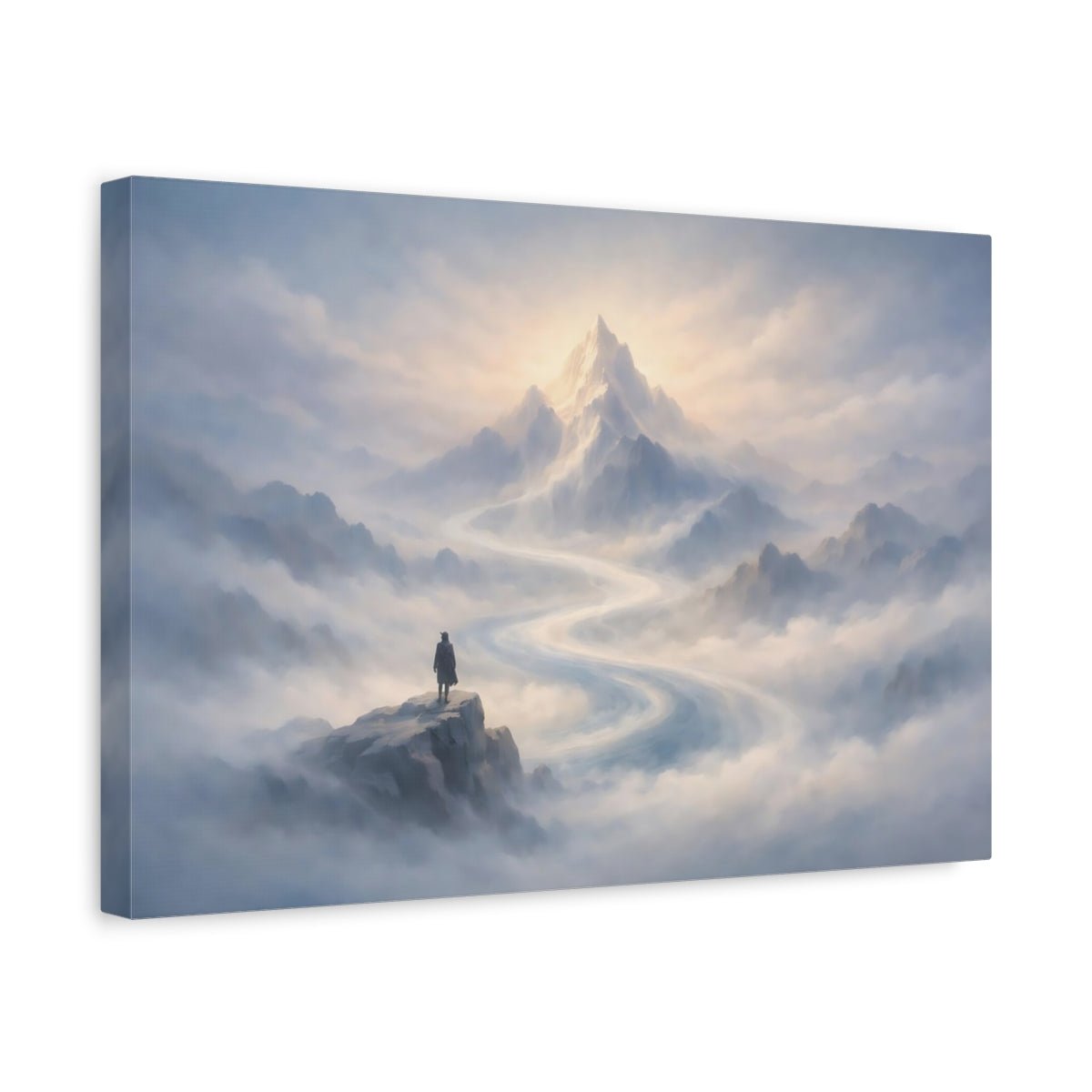 Mist Depth Abstract Flow Mountain Peak Nature - Canvas Wall Art Print - YesArtYes