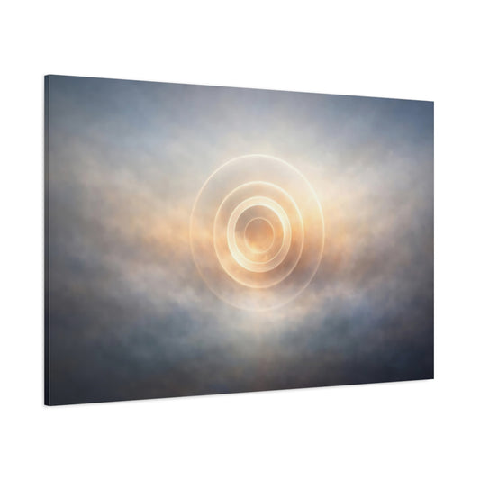 Main Mockup. Mist Depth Abstract Rings shown as stretched canvas wall art