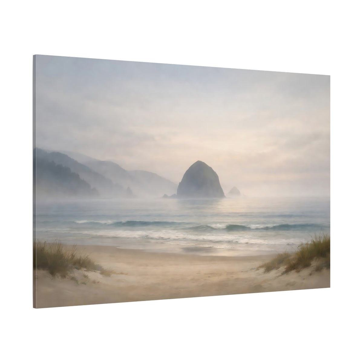 Mist Depth Beach Horizon shown as stretched canvas wall art