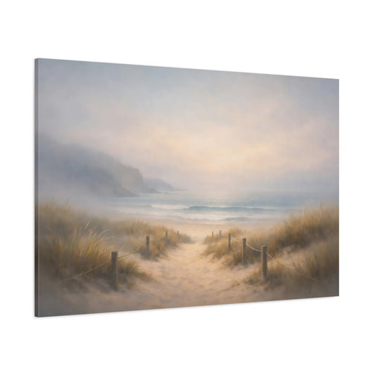 Mist Depth Beach Path shown as stretched canvas wall art