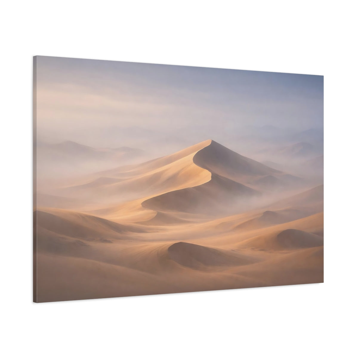 Mist Depth Desert Dunes shown as stretched canvas wall art