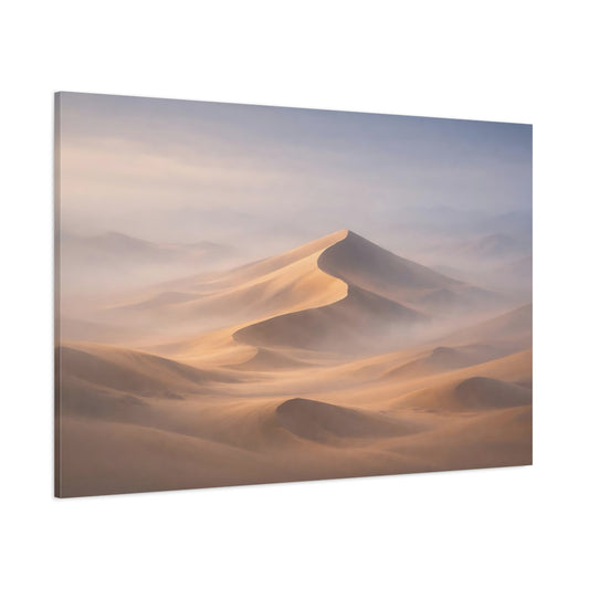 Mist Depth Desert Dunes shown as stretched canvas wall art