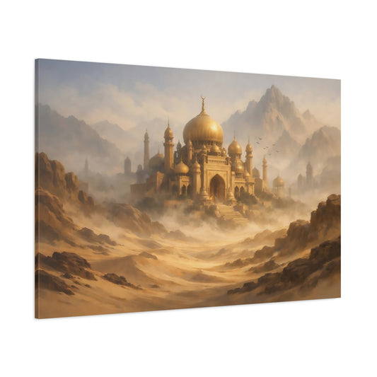 Mist Depth Desert Palace shown as stretched canvas wall art