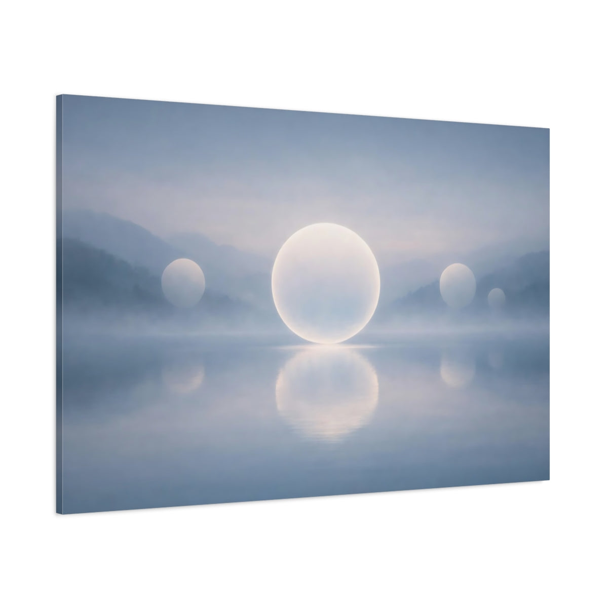 Mist Depth Floating Circles shown as stretched canvas wall art