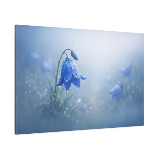 Mist Depth Flower Blue shown as stretched canvas wall art