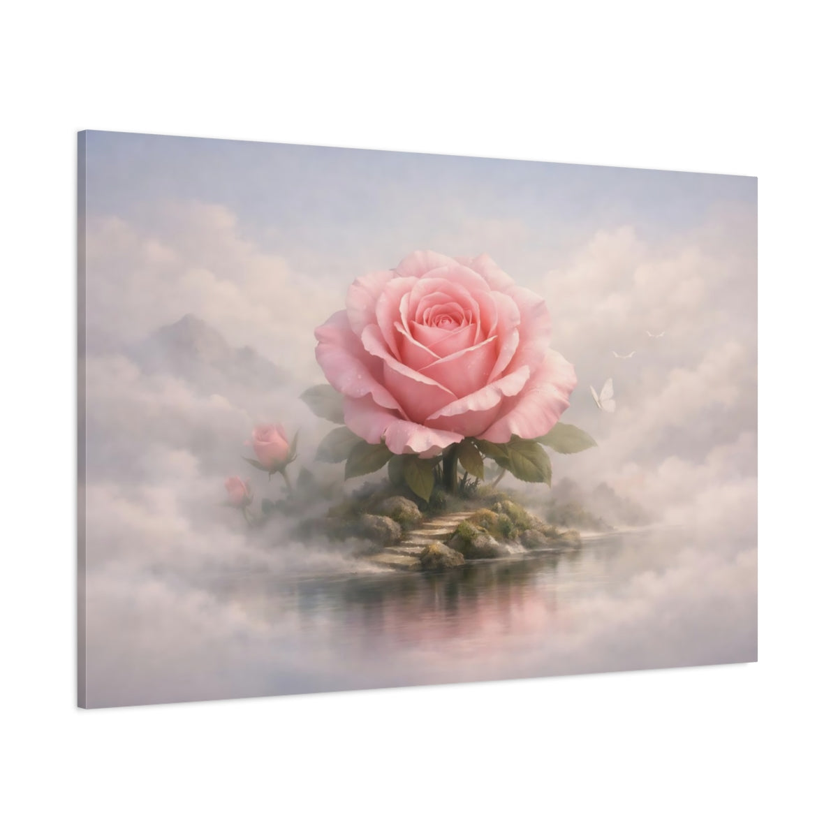 Mist Depth Flower Rose shown as stretched canvas wall art