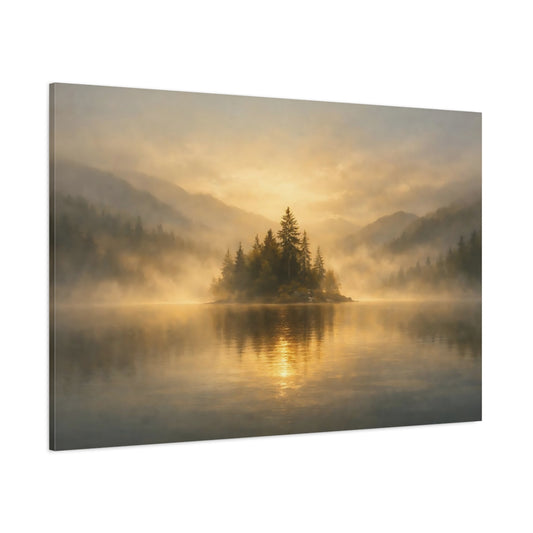 Mist Depth Golden Water shown as stretched canvas wall art