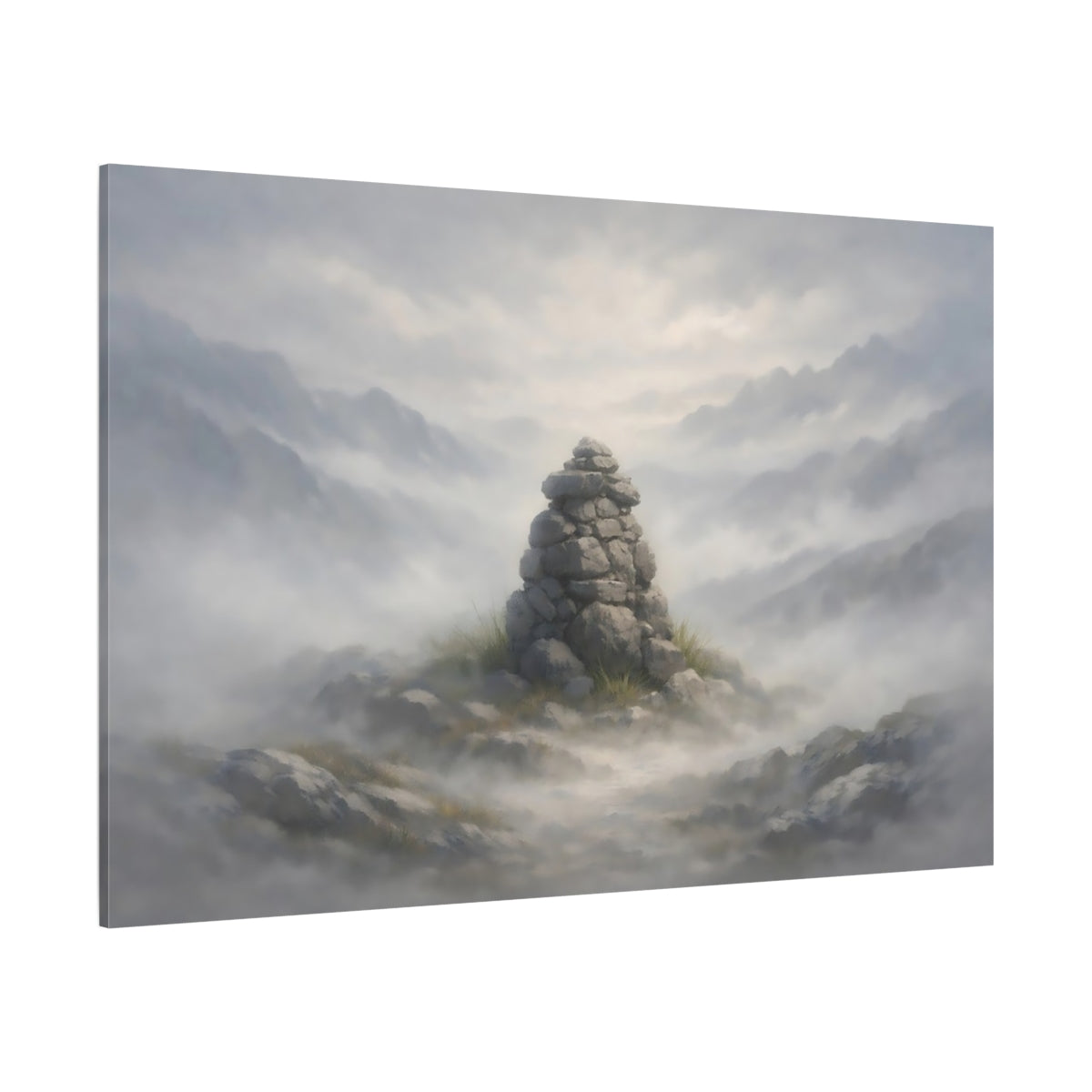 Mist Depth Neutral Texture shown as stretched canvas wall art