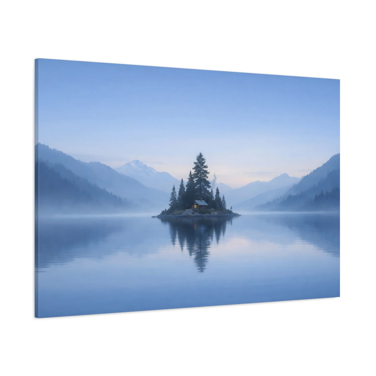 Mist Depth Sky Blue shown as stretched canvas wall art