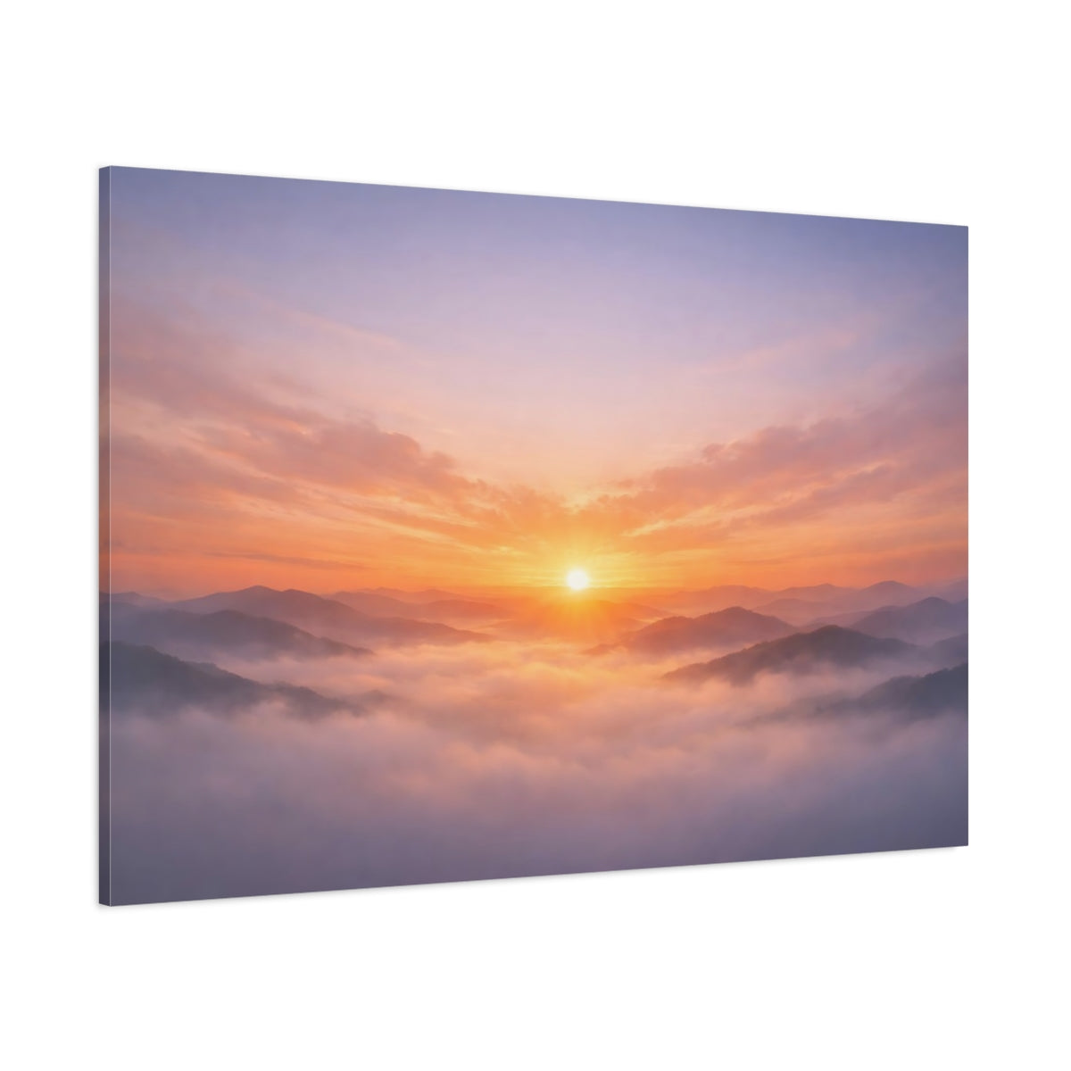 Mist Depth Sunset Horizon shown as stretched canvas wall art